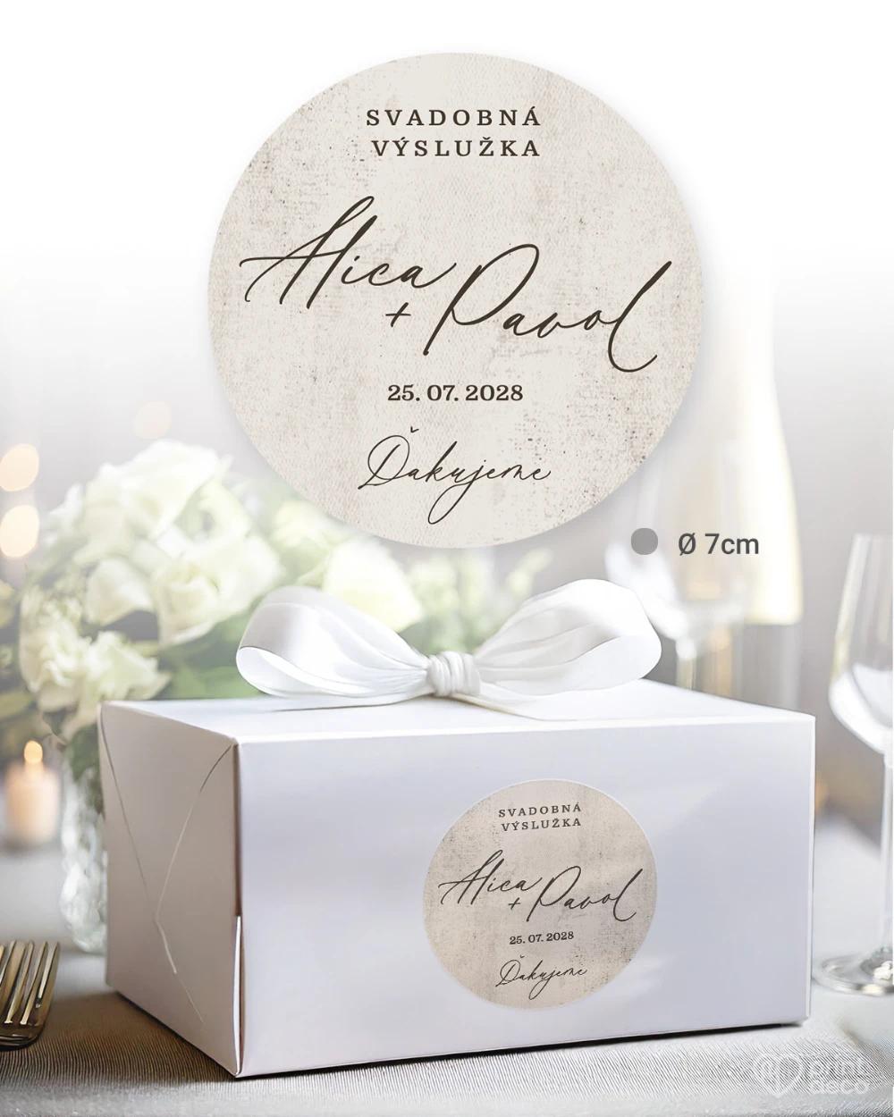 Svadobné samolepky na výslužky V objatí okamihu 1/5