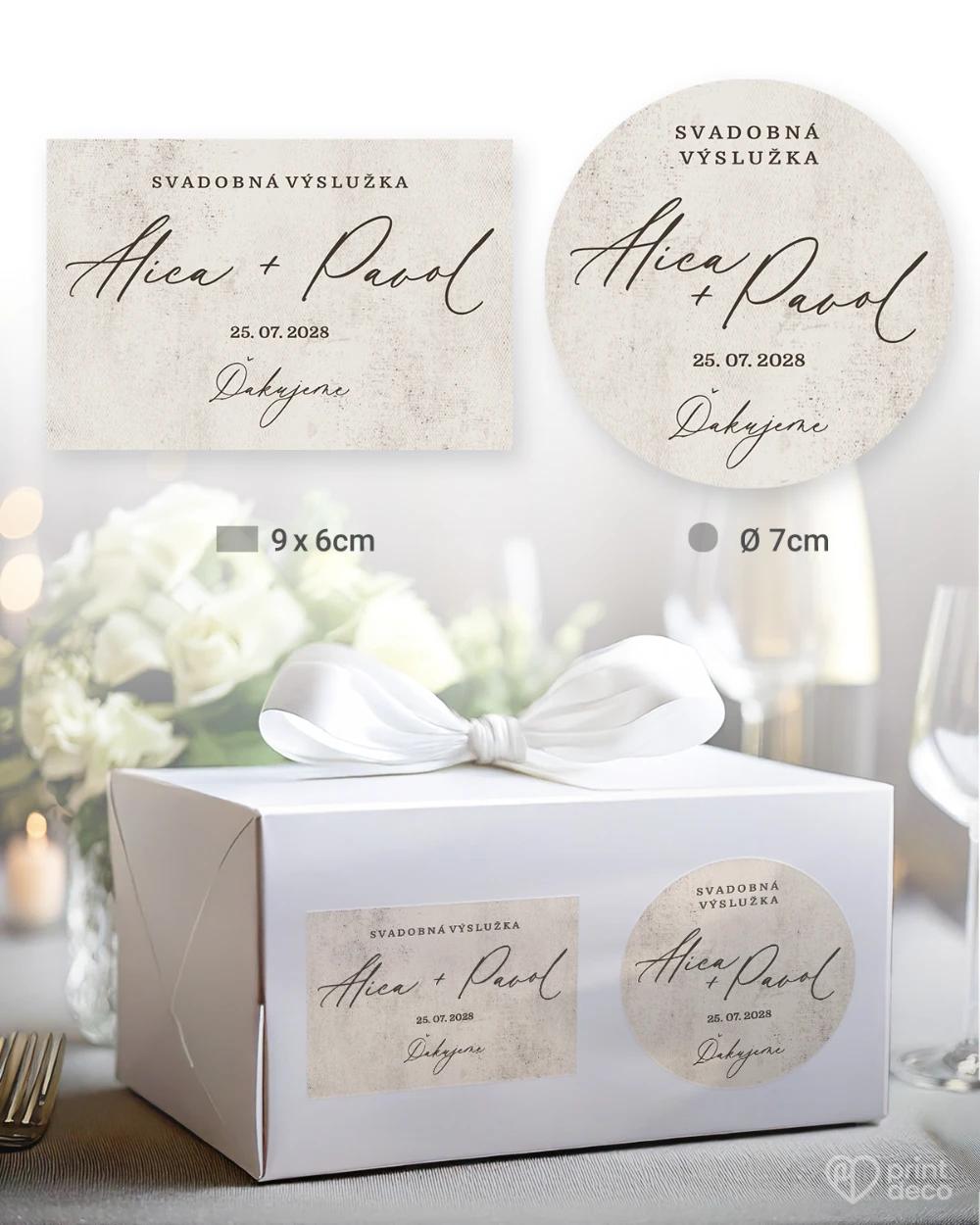 Svadobné samolepky na výslužky V objatí okamihu 0/5