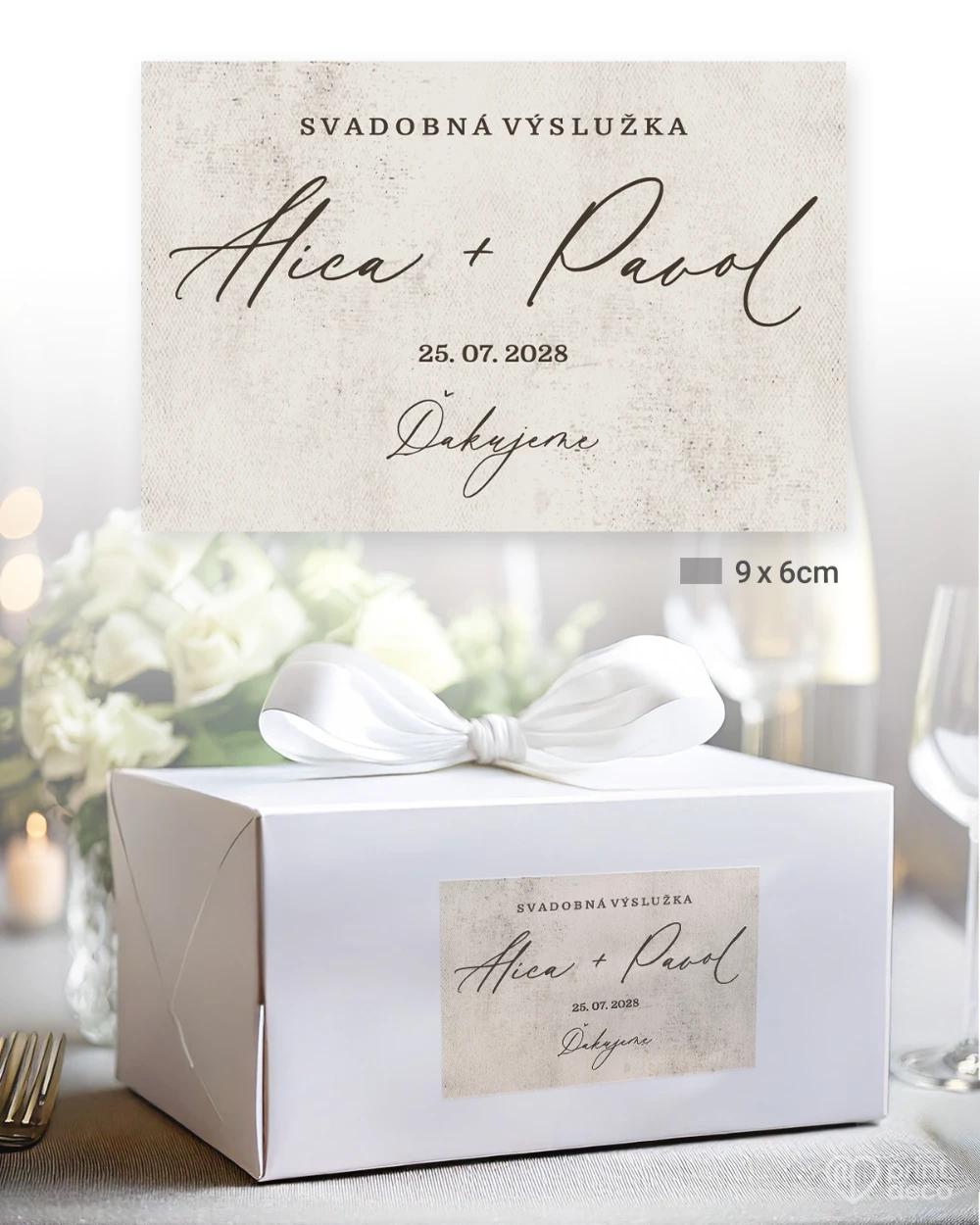 Svadobné samolepky na výslužky V objatí okamihu 3/5