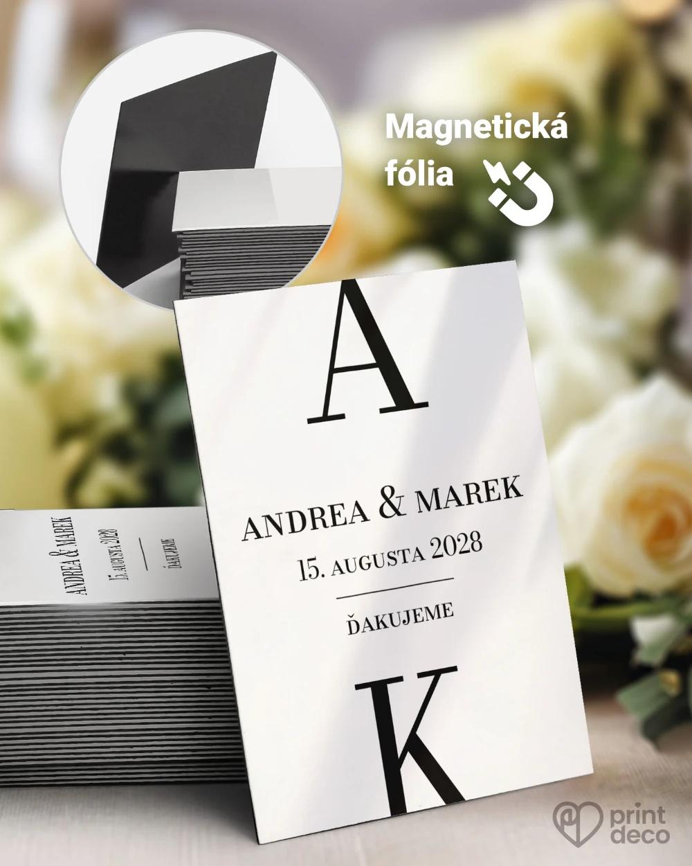 Svadobné magnetky – Elegantný monogram 0/1