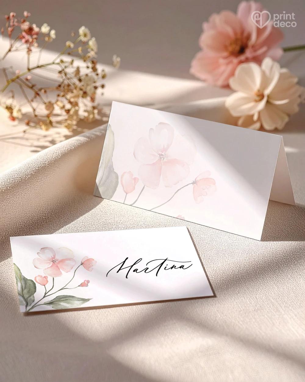 Svadobné menovky – Kvetinový sľub II 1/2