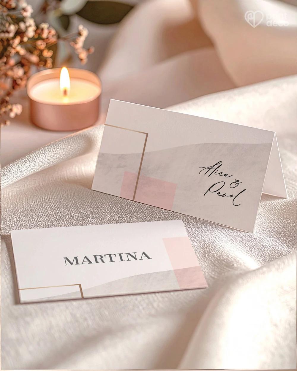 Svadobné menovky – Geometrická láska 1/2