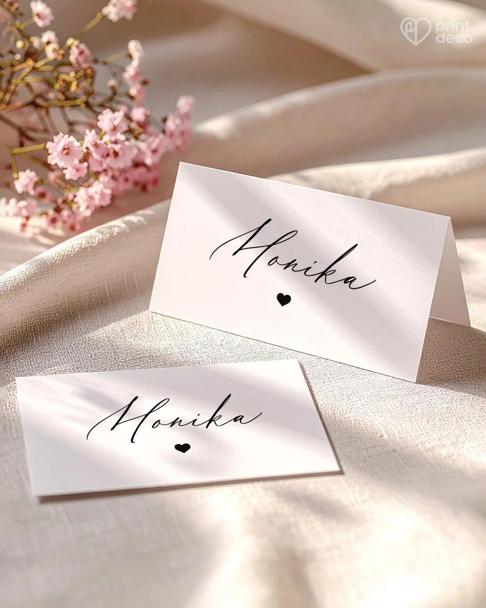 Svadobné menovky – V tichu dvoch 1/2