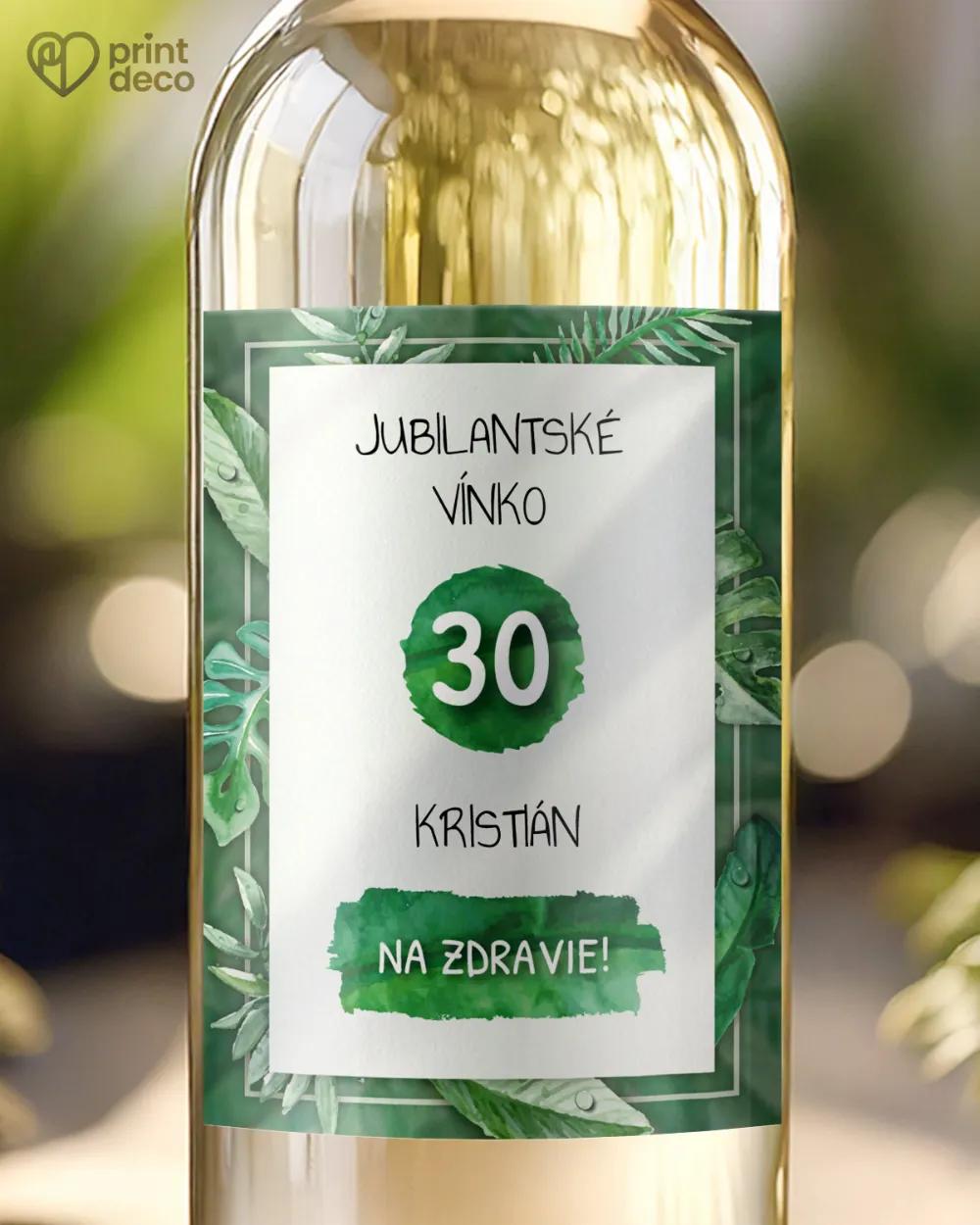 Etikety na fľaše v prírodnom Greenery štýle