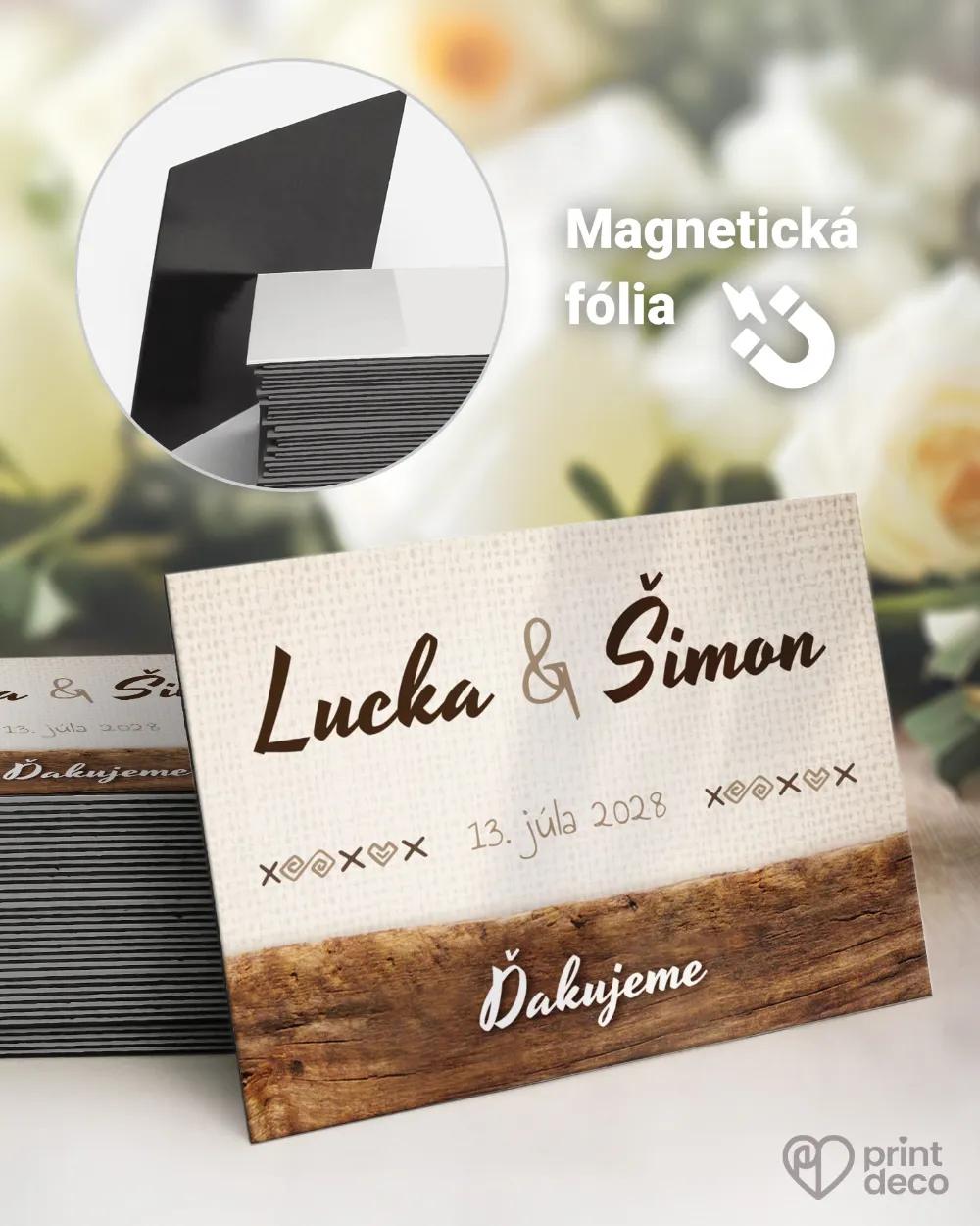 Svadobné magnetky s ľudovým dreveným motívom II.