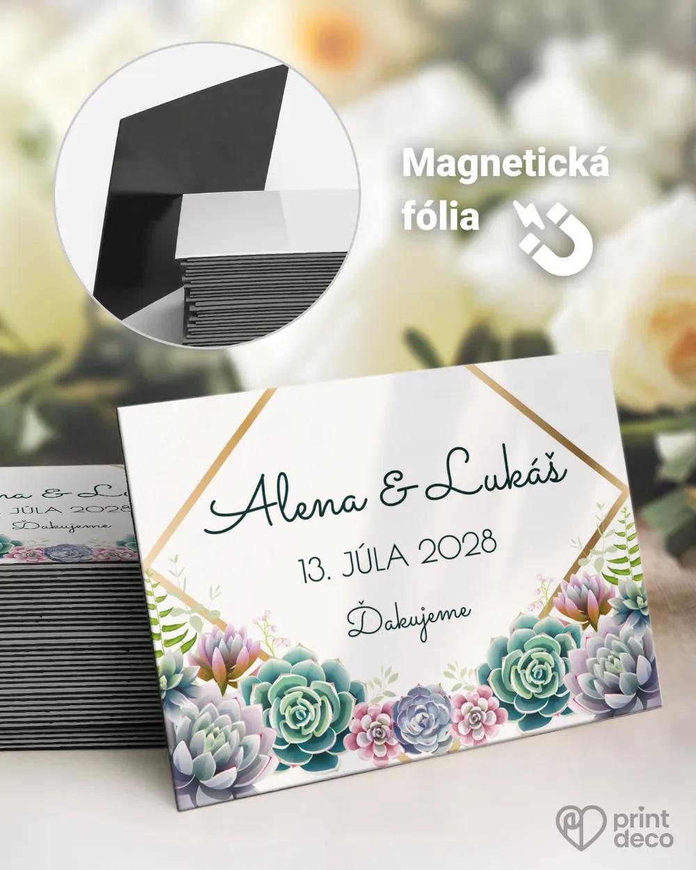 Svadobné magnetky - Sukulenty