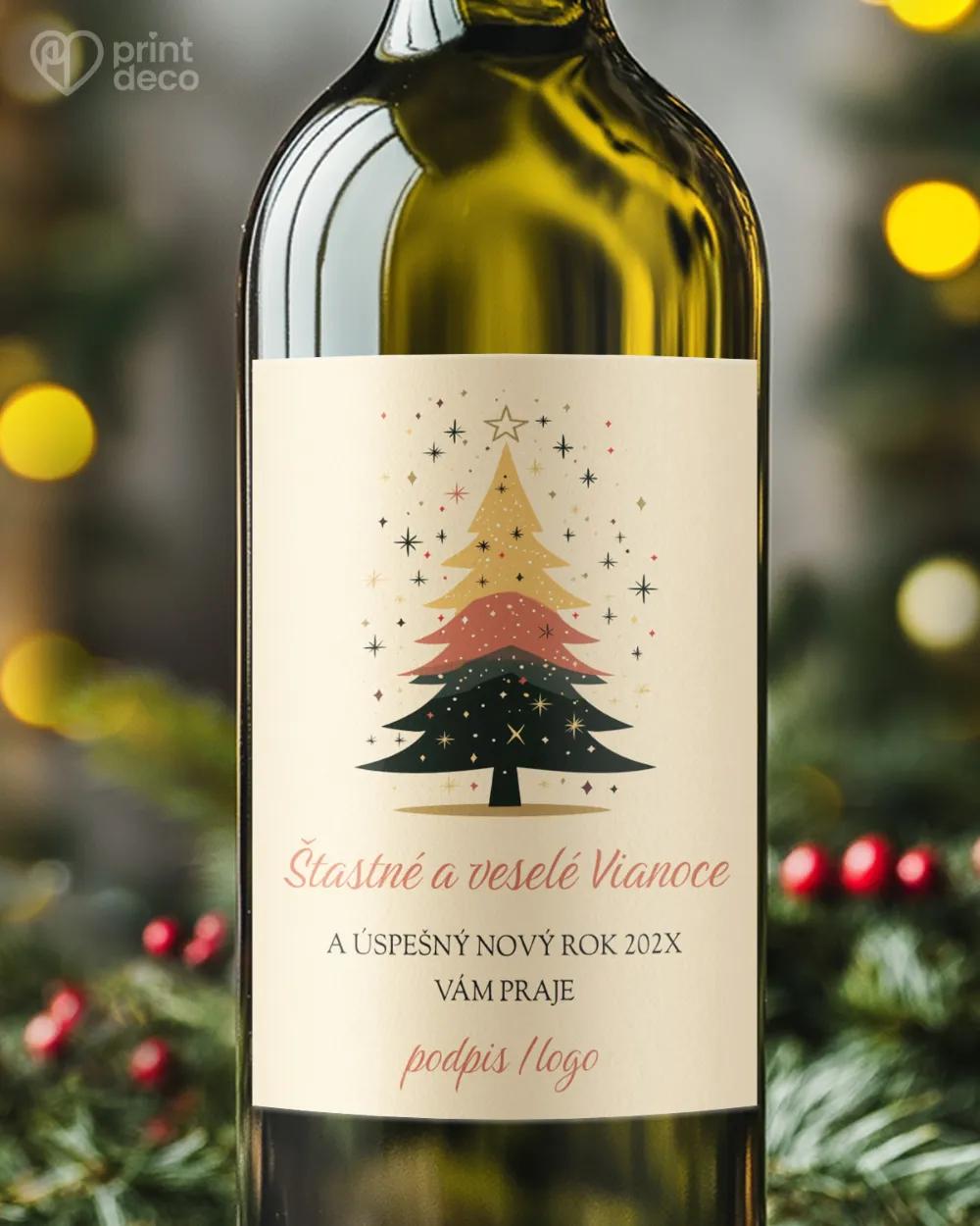 Vianočná etiketa na fľaše – motív 31