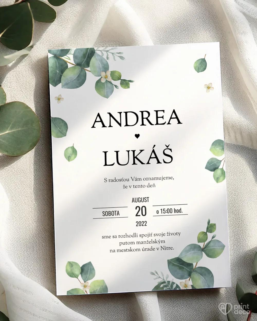 Svadobné oznámenia - Greenery IV.