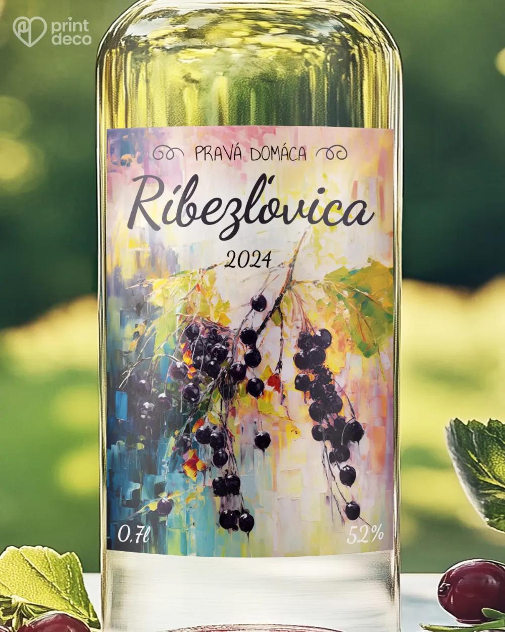 Etikety na pálenku Ríbezľovica 01 čierna