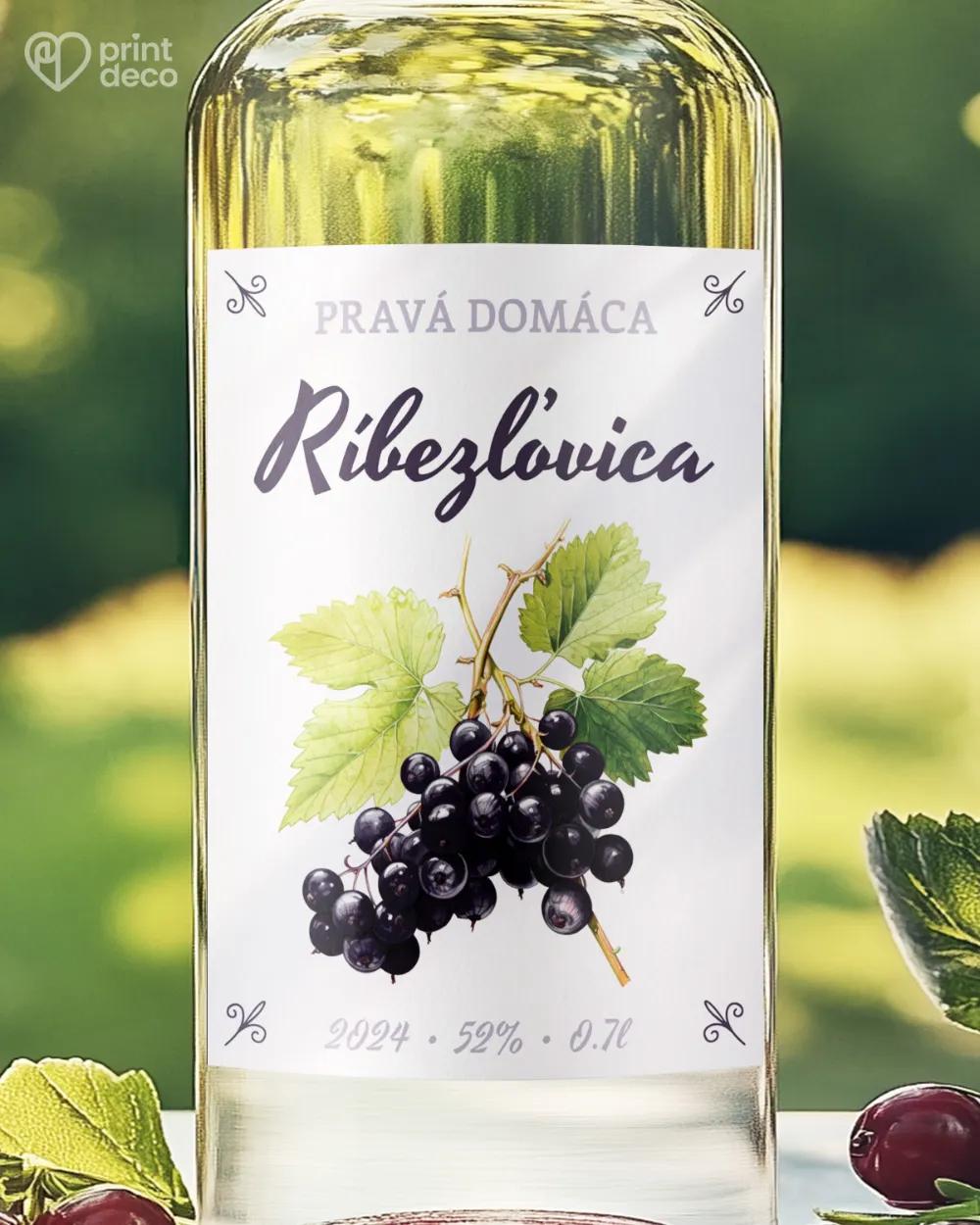 Etikety na pálenku Ríbezľovica 04 čierna