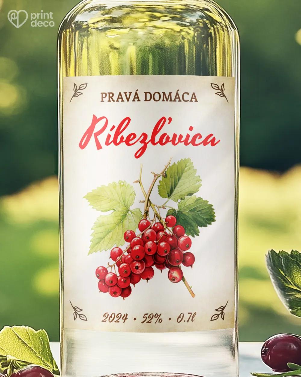 Etikety na pálenku Ríbezľovica 05 červená