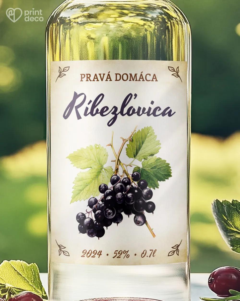 Etikety na pálenku Ríbezľovica 05 čierna