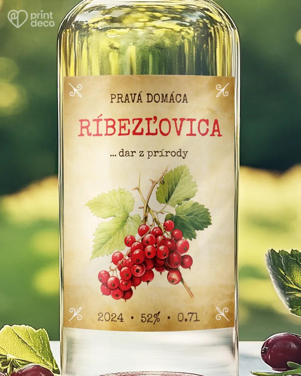 Etikety na pálenku Ríbezľovica 06 červená