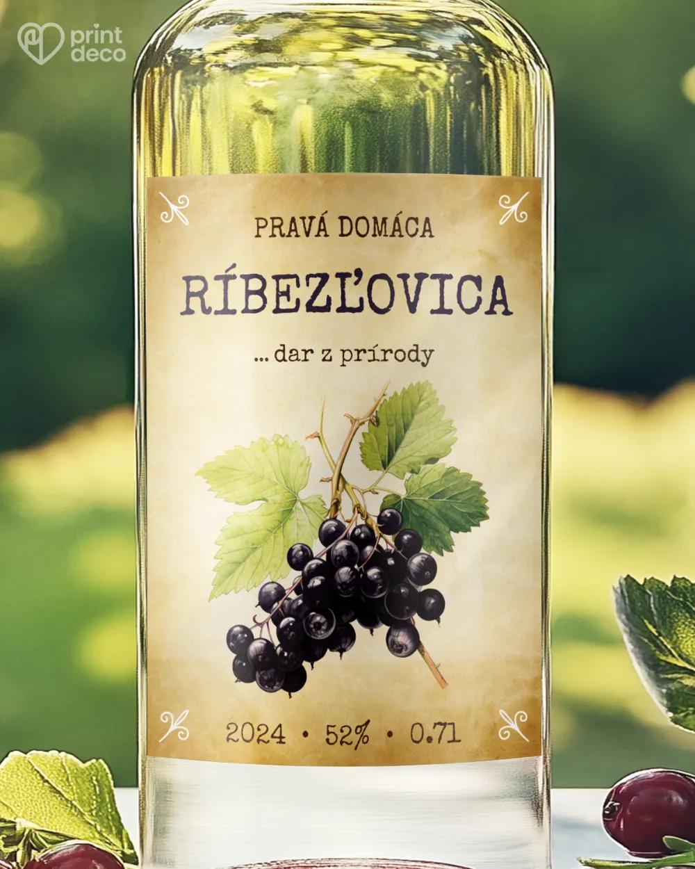 Etikety na pálenku Ríbezľovica 06 čierna