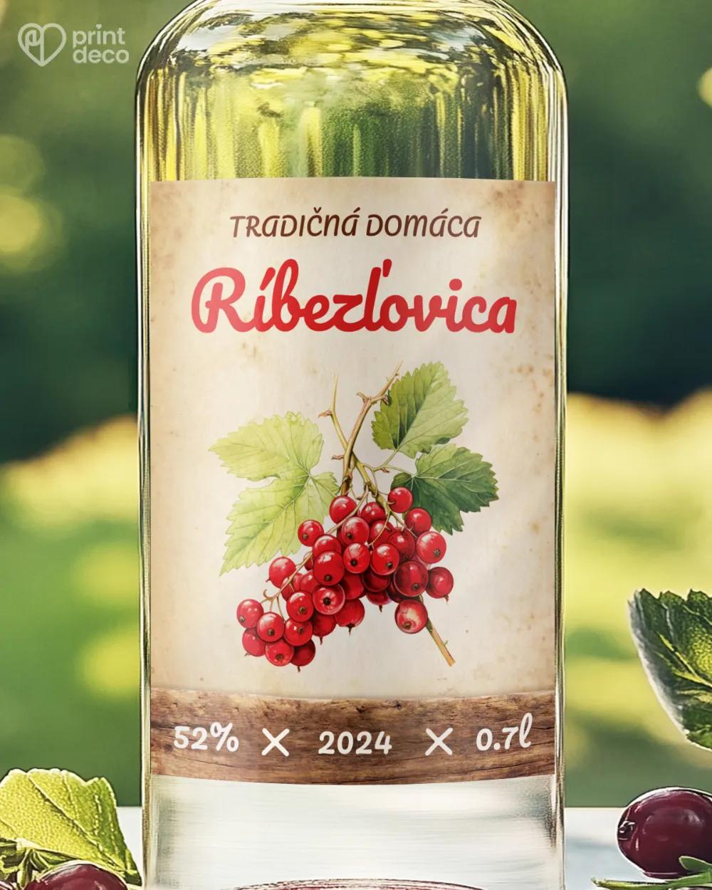 Etikety na pálenku Ríbezľovica 07 červená