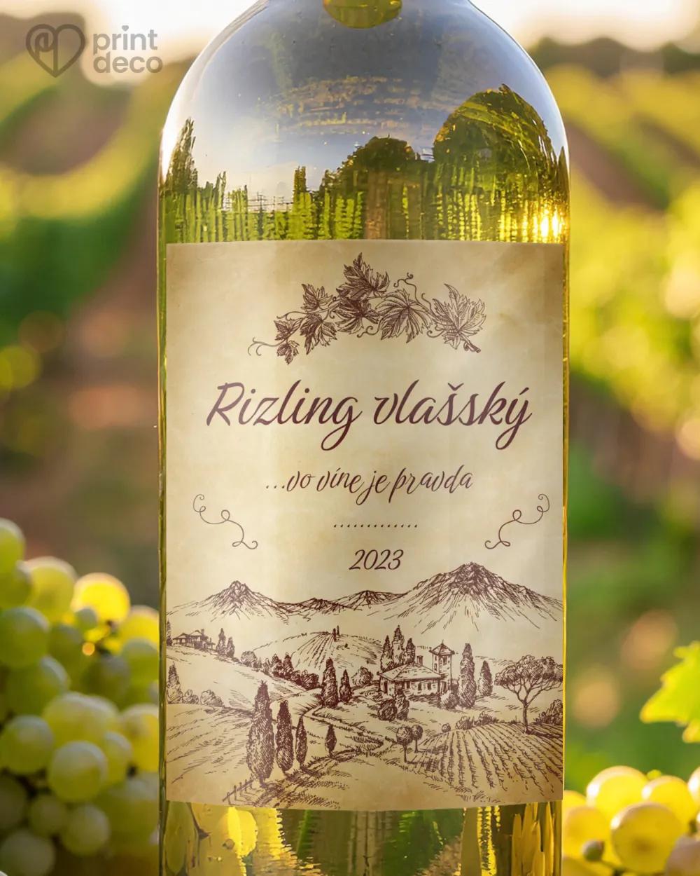 Etikety na víno - motív 03 tmavá