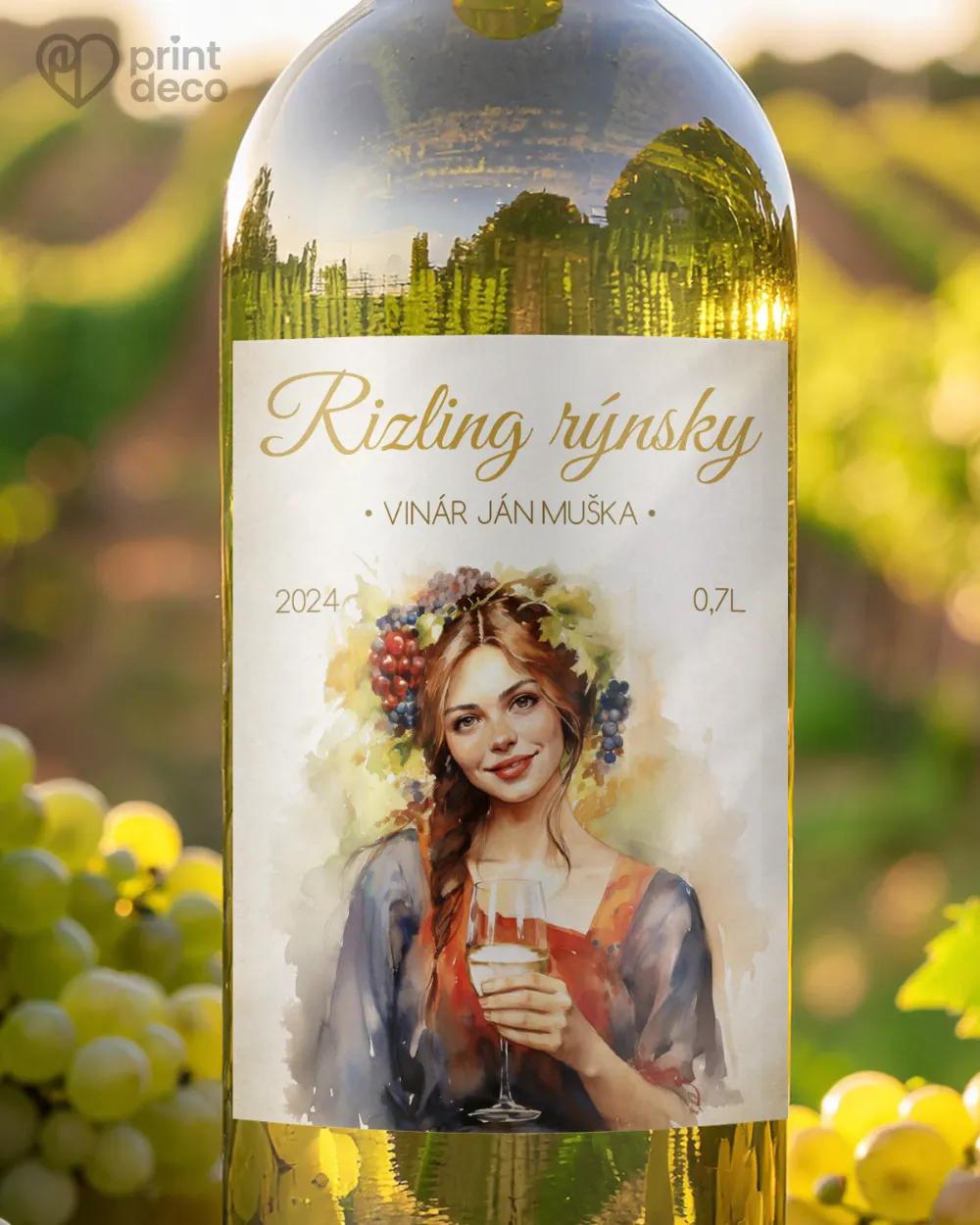 Etikety na víno - motív 50 biele víno