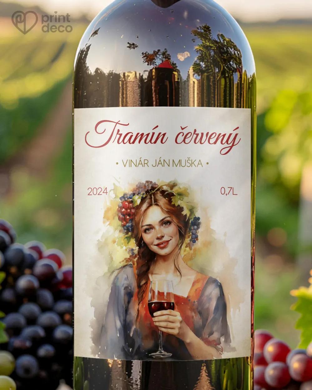 Etikety na víno - motív 50 červené víno