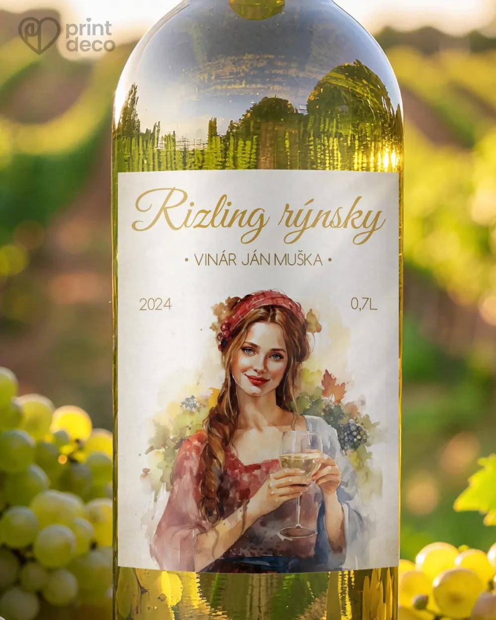 Etikety na víno - motív 51 biele víno