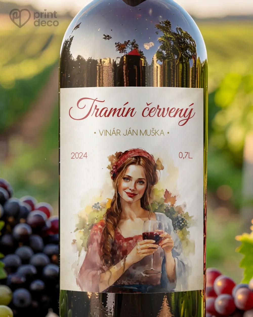 Etikety na víno - motív 51 červené