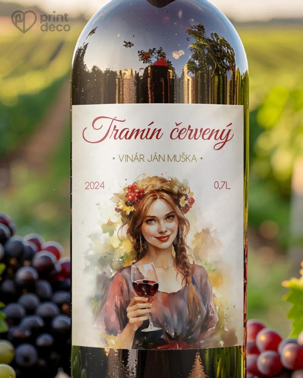 Etikety na víno - motív 52 červené