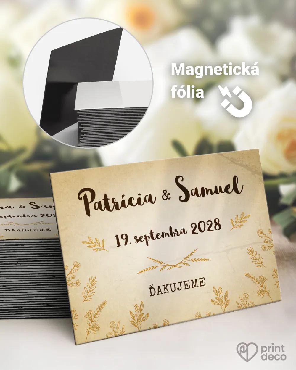 Svadobné magnetky - Vintage poľné kvety