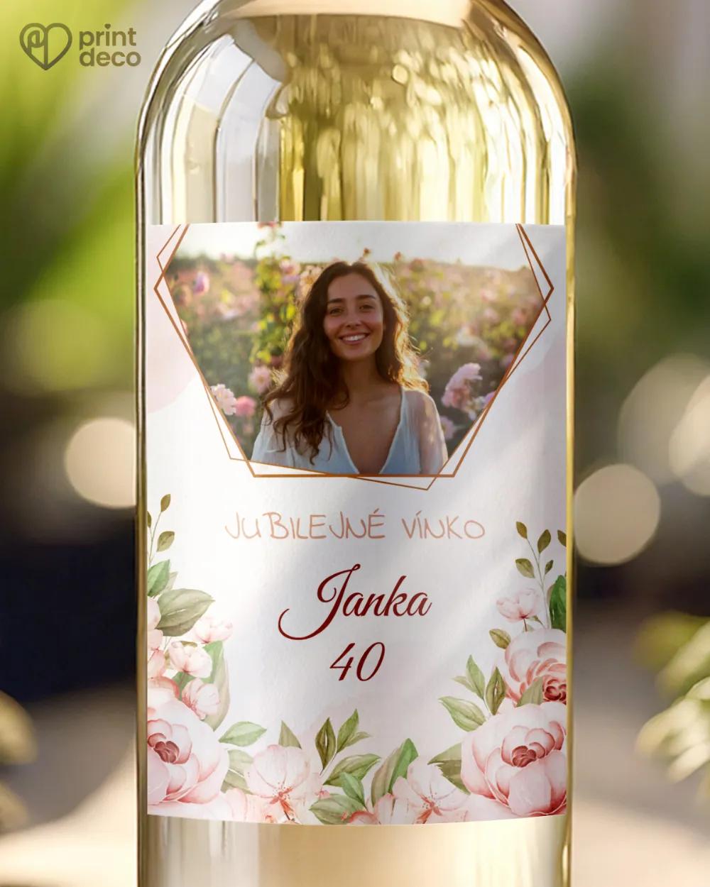 Etikety na fľaše Kvetinový sen s fotkou
