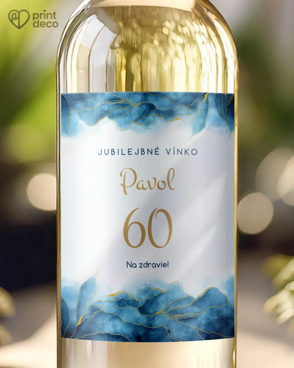 Etikety na fľaše Abstrakt 03 modrá