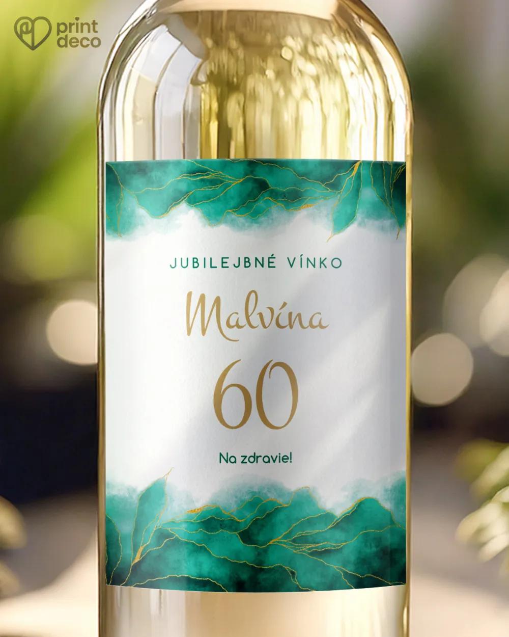 Etikety na fľaše Abstrakt 03 smaragdová