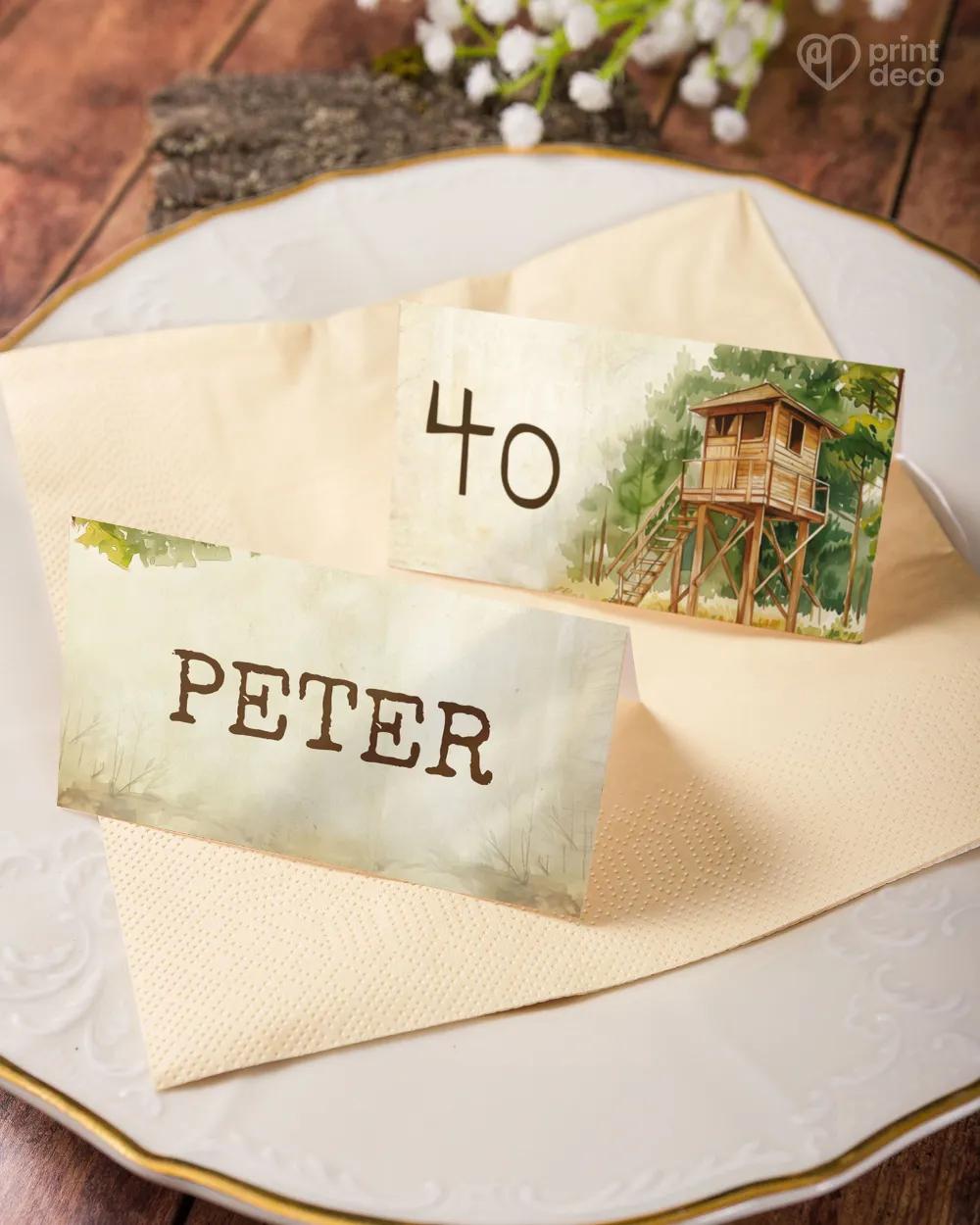 Menovky na oslavu Poľovnícky posed