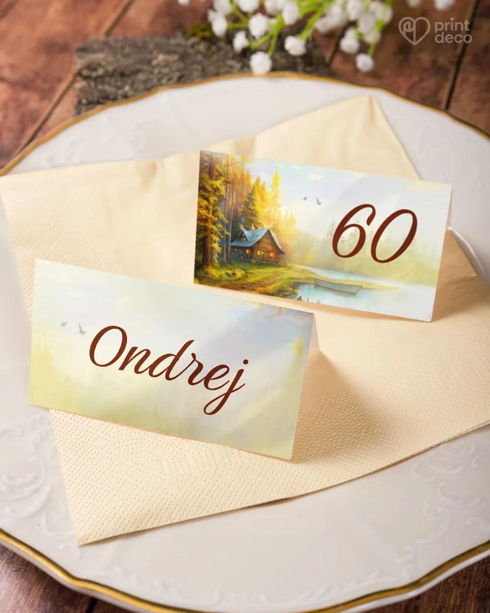 Menovky na oslavu Lesná chata