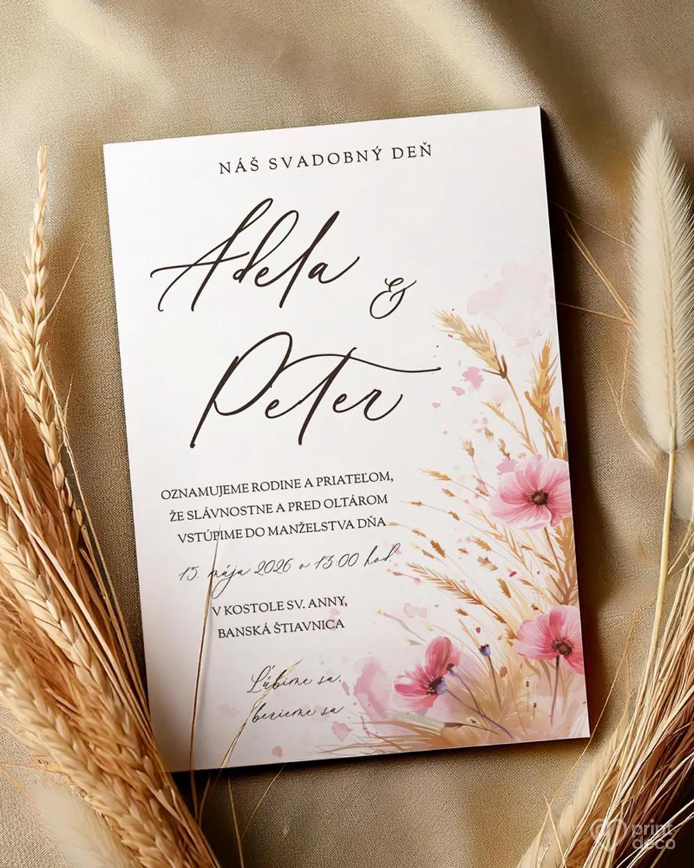 Svadobné oznámenia - Kvetinový sľub