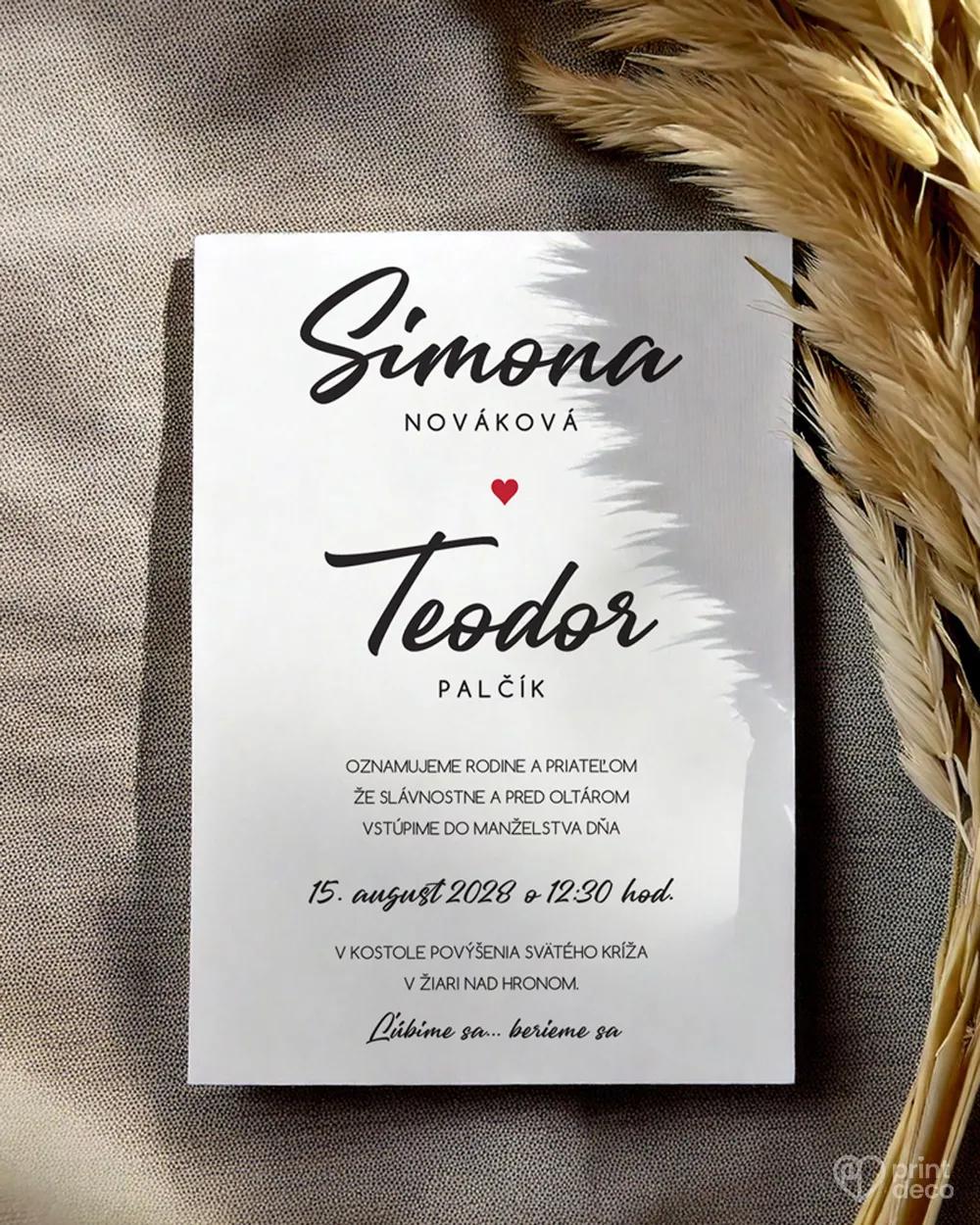 Svadobné oznámenia - Jedno srdce