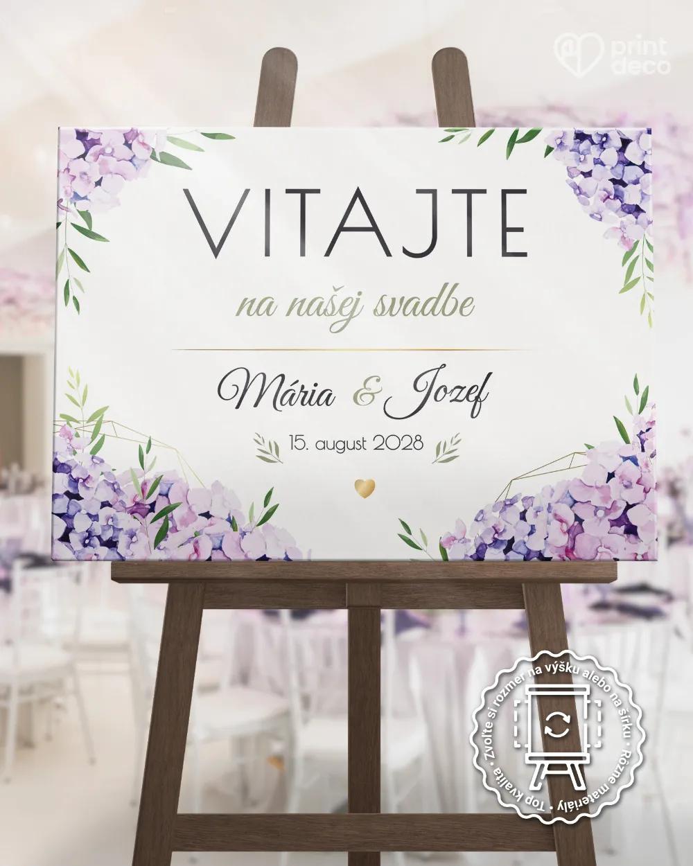 Uvítacia tabuľa vzor Hortenzia