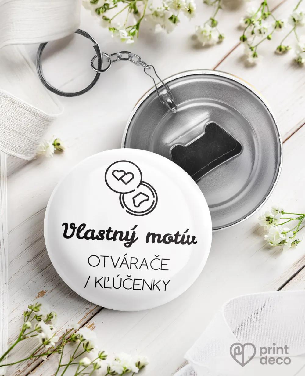 Svadobné kľúčenky s otváračom - Vlastný návrh