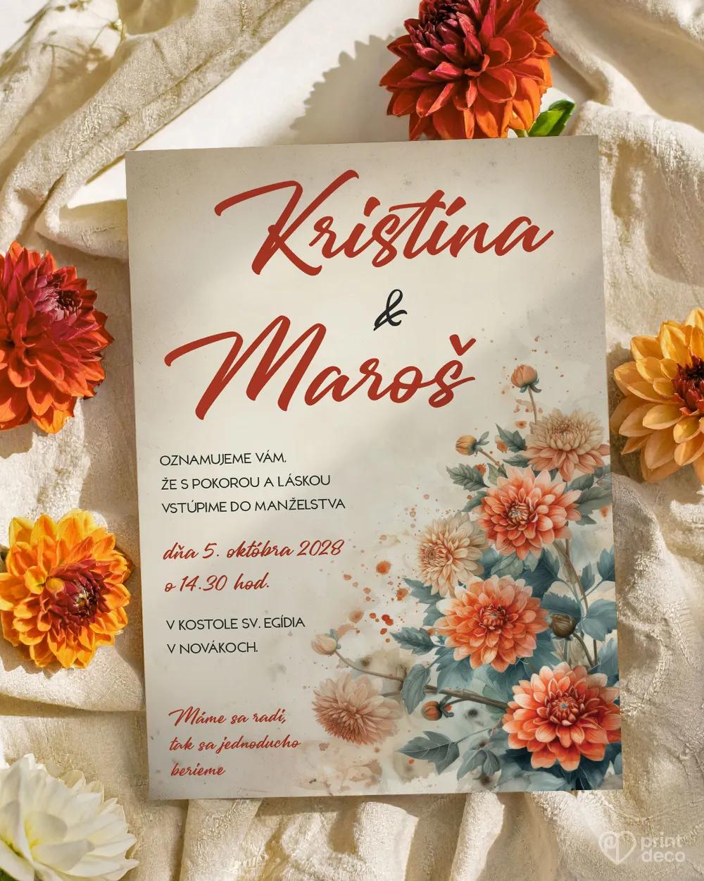 Svadobné oznámenia - Rozkvitnutá láska