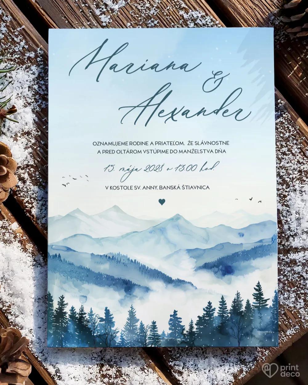 Svadobné oznámenia - Zimné objatie