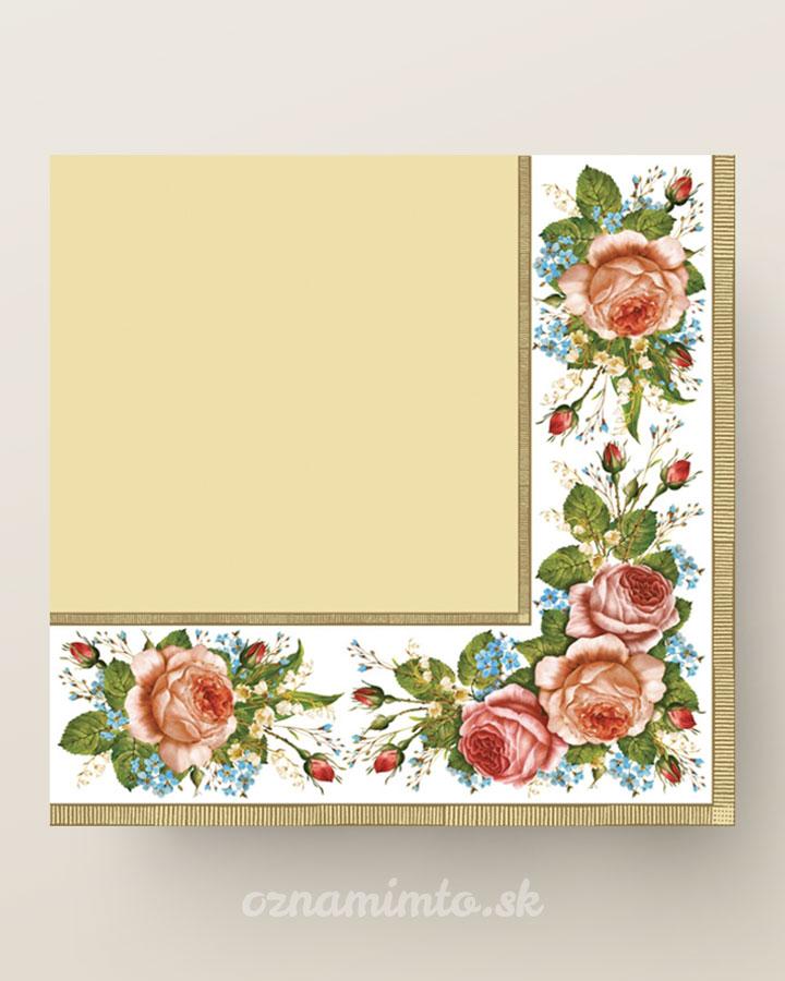 Servítky so šípovými ružami krémové