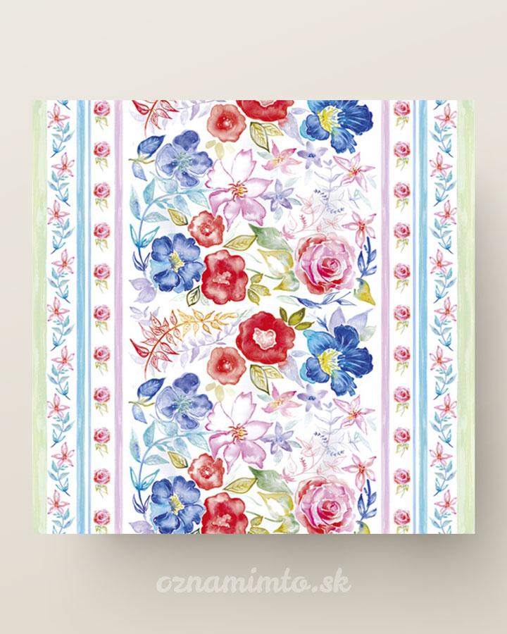 Ľudové servítky s maľovanými kvetmi