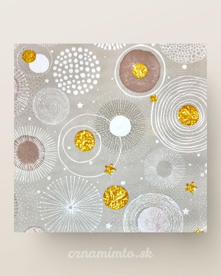 Moderné servítky so zlato šedým vzorom