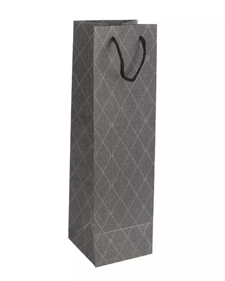Darčeková taška na fľašu - vzor 03 (strieborná)