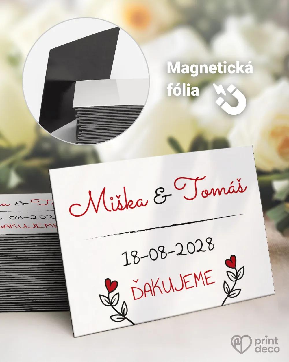 Svadobné magnetky Jednoduchý kraft motív (svetlá)