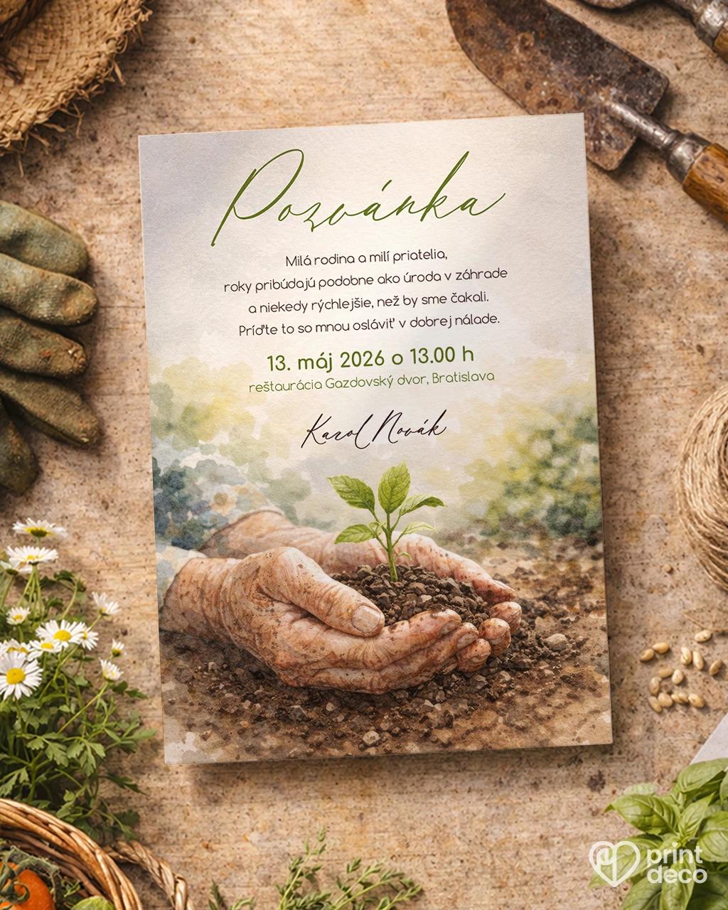 Pozvánka na narodeniny pre záhradkára 02