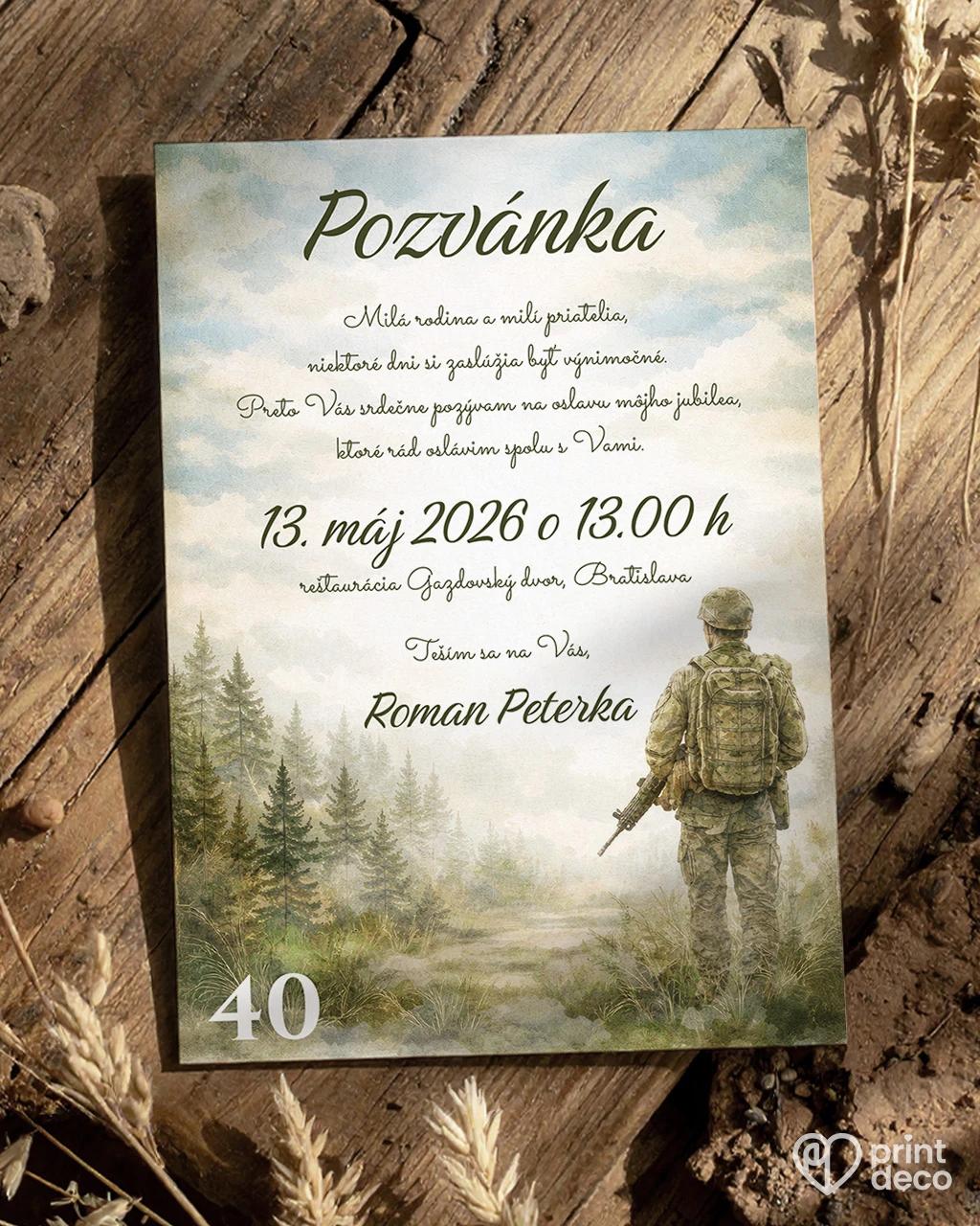 Pozvánka na narodeniny pre vojaka 02
