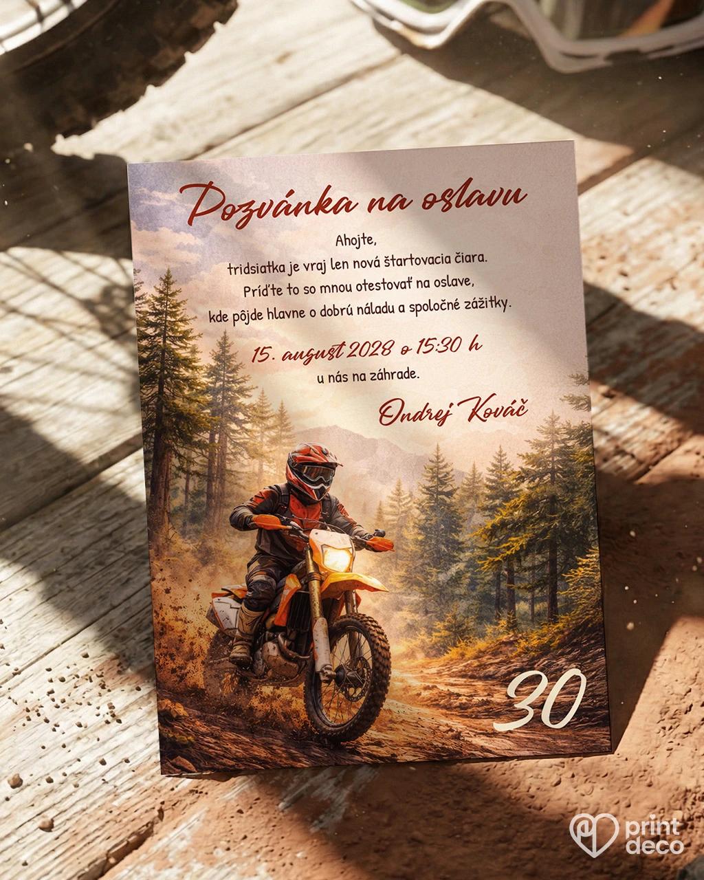 Pozvánka na narodeniny pre motorkára 07