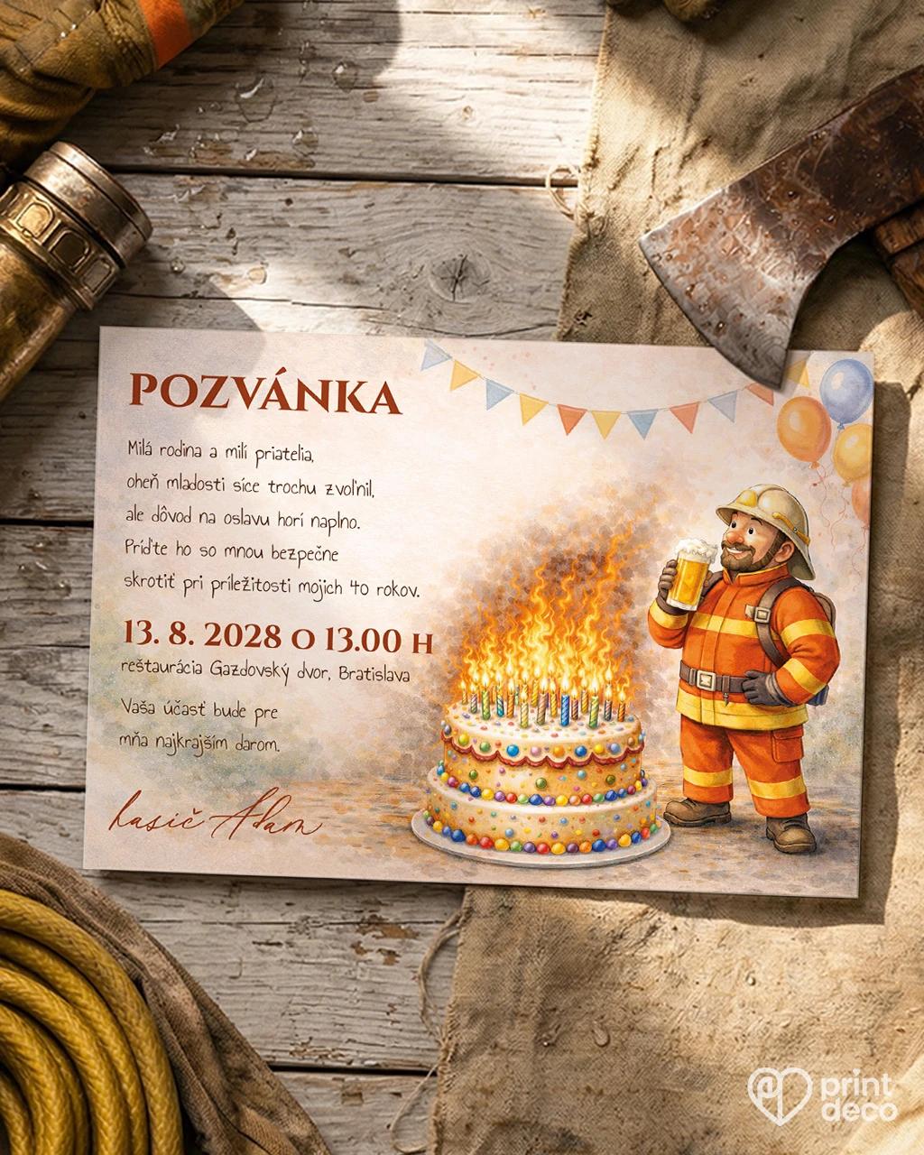 Pozvánka na narodeniny pre hasiča 01