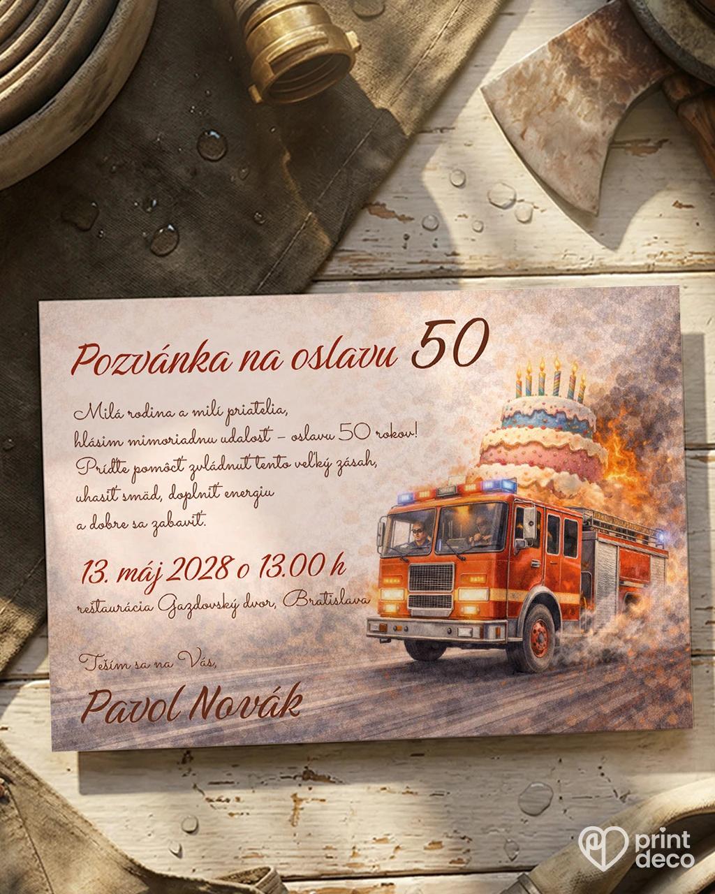 Pozvánka na narodeniny pre hasiča 03
