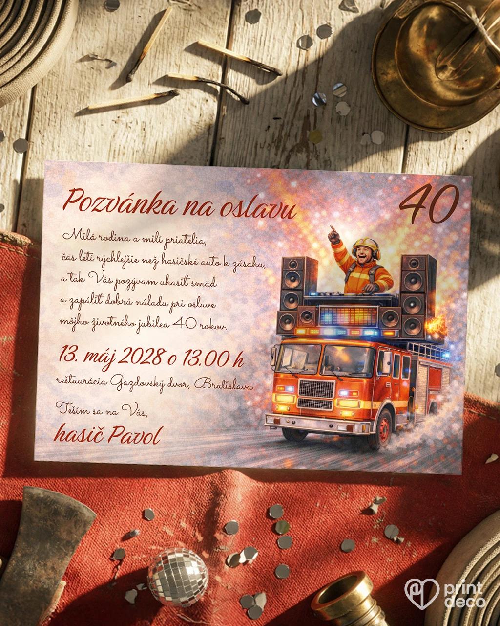 Pozvánka na narodeniny pre hasiča 04