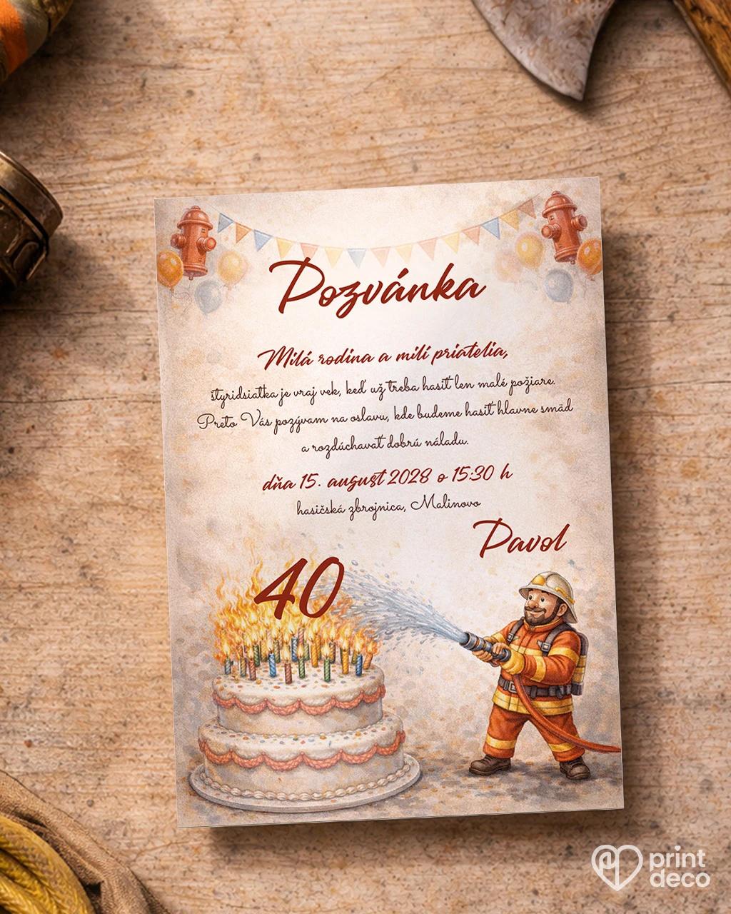 Pozvánka na narodeniny pre hasiča 07
