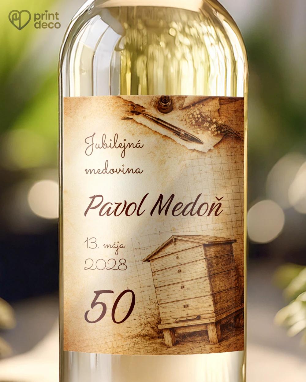 Jubilelejné etikety na fľaše pre včelára 19